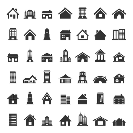Set of icons of houses. A illustrationのイラスト素材