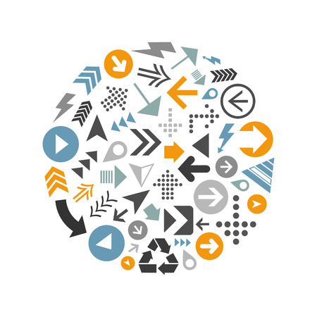 Sphere made of an arrow. A vector illustrationのイラスト素材