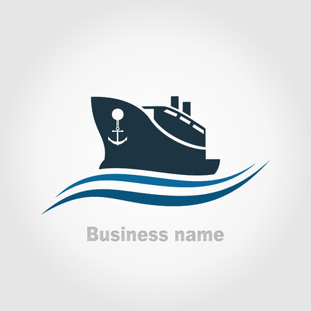 The ship in the sea. A vector illustrationのイラスト素材