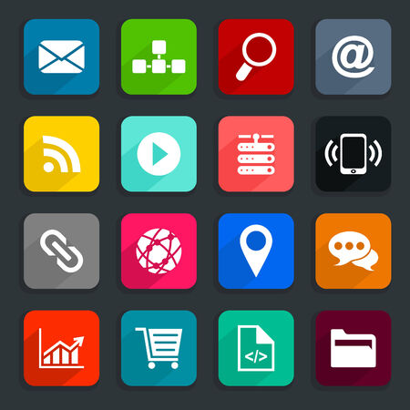 Set of icons the Internet. A vector illustrationのイラスト素材