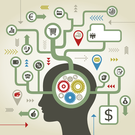 Business an abstract head. A vector illustrationのイラスト素材