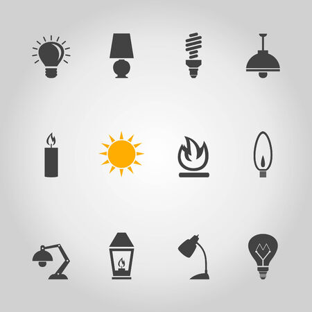 Set of icons of light. A vector illustrationのイラスト素材
