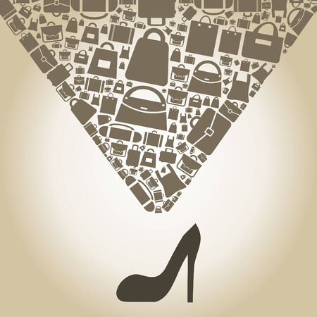 From a shoe bags take off. A vector illustrationのイラスト素材