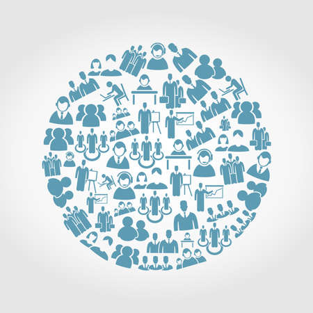 Sphere made of the person. A vector illustrationのイラスト素材