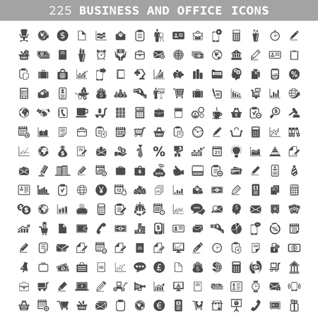 Collection of icons on a theme business and office. A vector illustrationのイラスト素材
