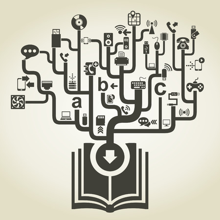Technics electronics from the book. A vector illustrationのイラスト素材