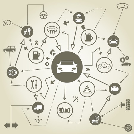Transport on the scheme. A vector illustrationのイラスト素材