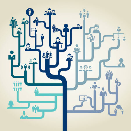 user in an abstract labyrinth. A vector illustrationのイラスト素材
