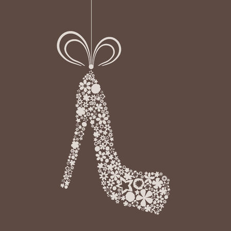 Shoe with floretsのイラスト素材