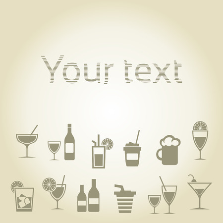Set of icons on a theme alcohol and a drink, a vector illustrationのイラスト素材