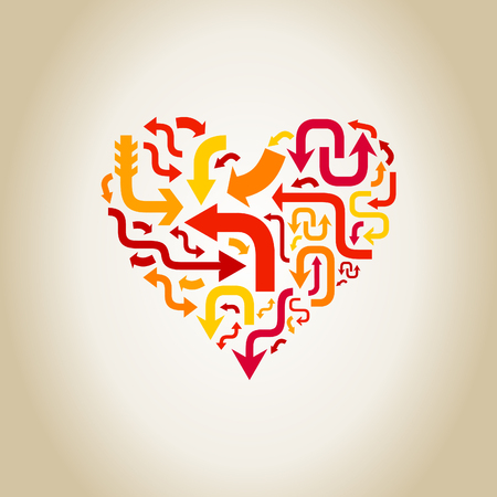 Heart collected from arrows on loveのイラスト素材