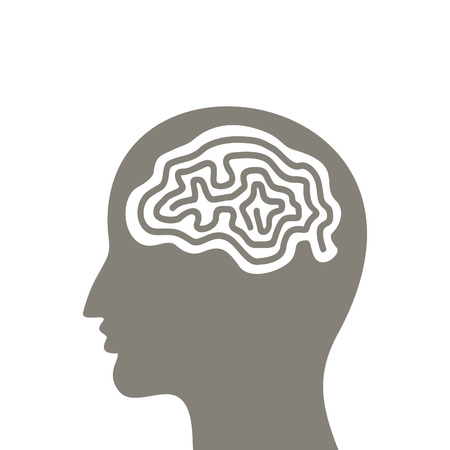 Brain a labyrinth in a head of the manのイラスト素材