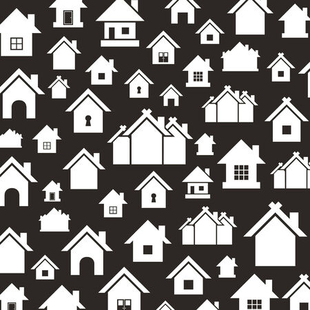 Background made of silhouettes of housesのイラスト素材