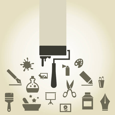 Set of icons on a theme art, a vector illustrationのイラスト素材