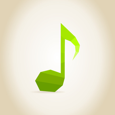 The green musical note on a grey backgroundのイラスト素材