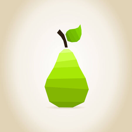 Green pear on a grey backgroundのイラスト素材