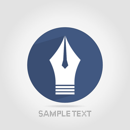 pen in a dark blue circle on a grey backgroundのイラスト素材