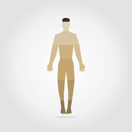 Figure of the person of the man on a grey backgroundのイラスト素材