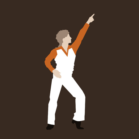Retro the dancer of a disco. A vector illustrationのイラスト素材
