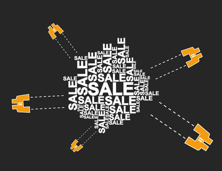 The field-glass looks at sales. A vector illustrationのイラスト素材