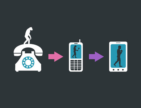 Telecommunication evolution. A vector illustrationのイラスト素材