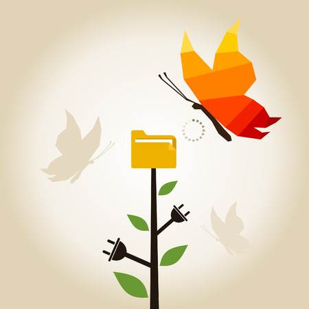 The butterfly abstract communication. A vector illustrationのイラスト素材