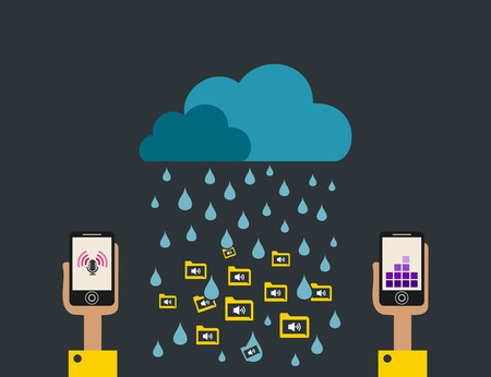 Abstraction on a theme a voice communication. A vector illustrationのイラスト素材