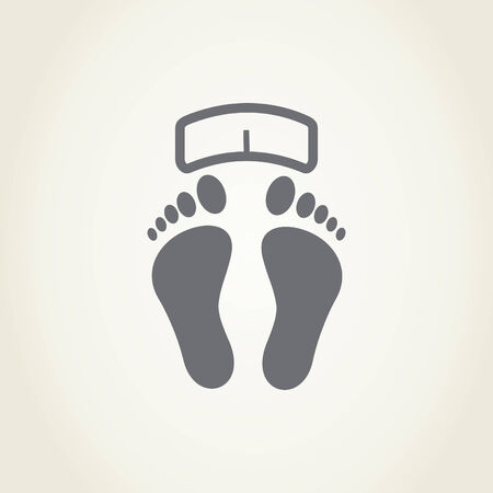 weighing legs on the scales on white backgroundのイラスト素材