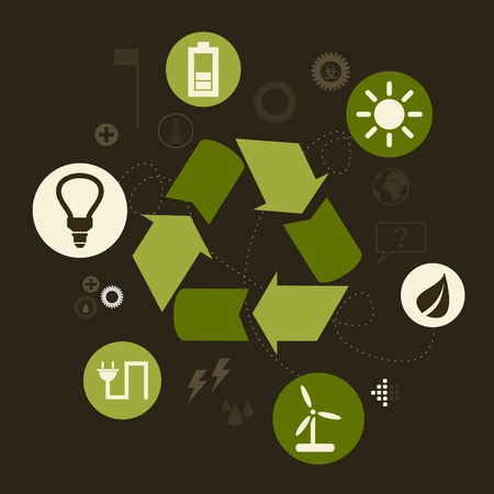 ecology abstraction on a brown backgroundのイラスト素材