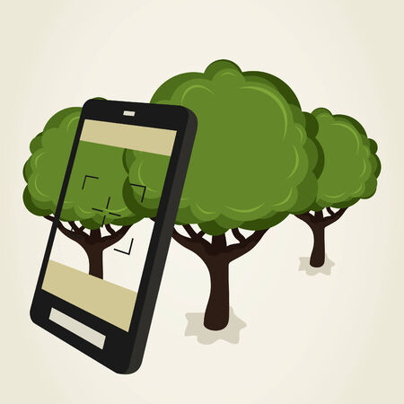 Shooting on wood phone. A vector illustrationのイラスト素材