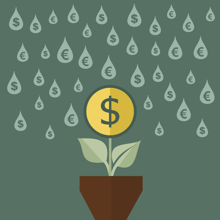 money flower in the pot dropsのイラスト素材