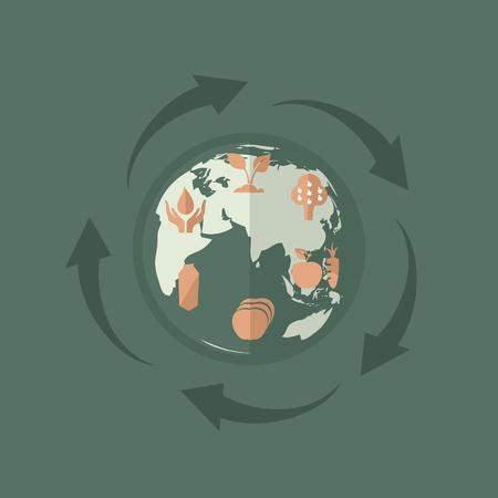 the arrows around the planetのイラスト素材