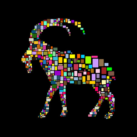 holiday goat collected from the puzzleのイラスト素材