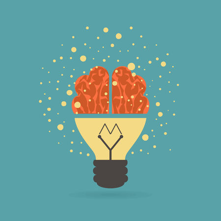 smart light bulb on blue backgroundのイラスト素材