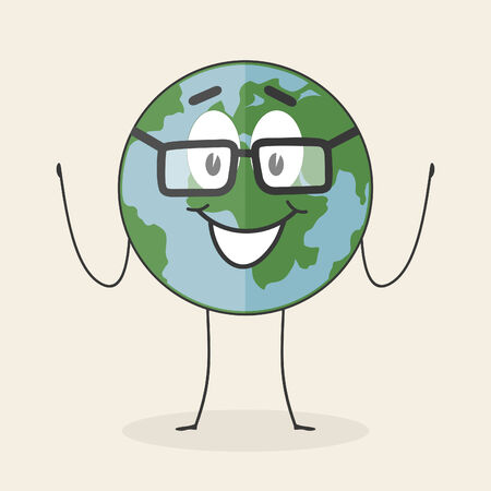 The ridiculous character a planet. A vector illustrationのイラスト素材