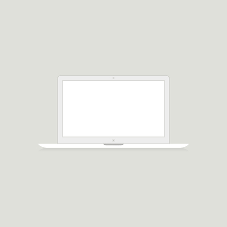 The white laptop on a grey background. A vector illustrationのイラスト素材