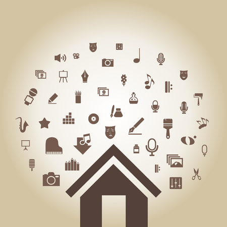 Art round the house. A vector illustrationのイラスト素材