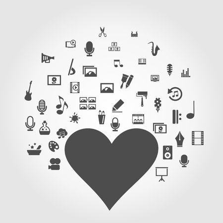 Art round heart. A vector illustrationのイラスト素材