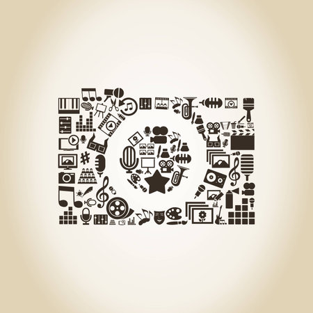 The camera made of art. A vector illustrationのイラスト素材