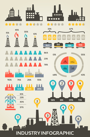 A set of infographics on the subject industry. Vector illustrationのイラスト素材