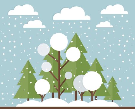 The snow in the winter forest.のイラスト素材