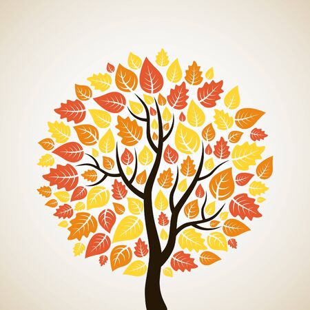 Autumn tree with leafsのイラスト素材