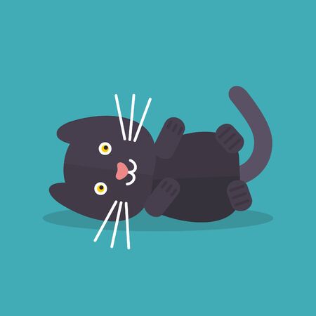 The cat is lyingのイラスト素材