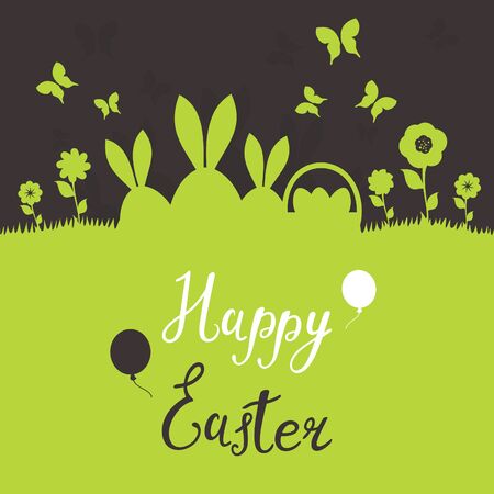 Bunny on an Easter cardのイラスト素材