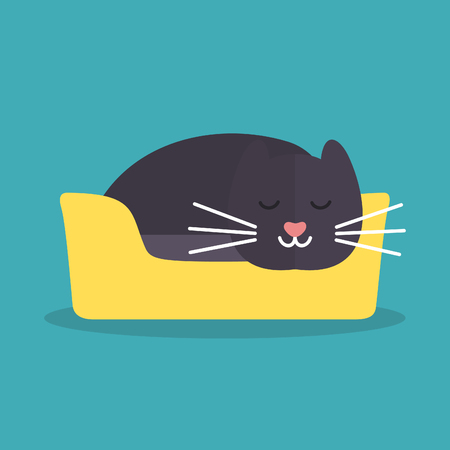 The cat is lyingのイラスト素材