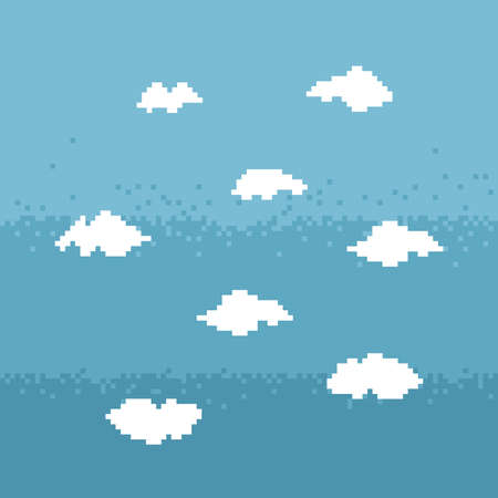 The sky in the style of pixel artのイラスト素材