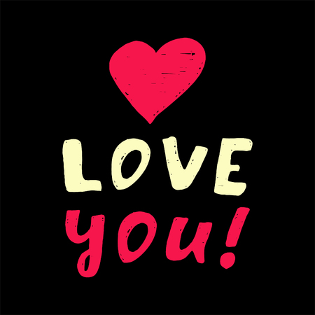 Heart and inscription. Vector illustrationのイラスト素材
