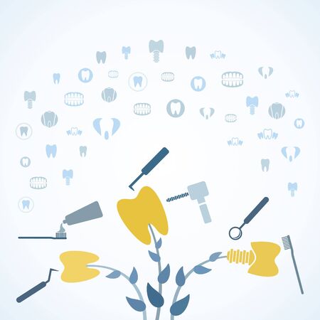 Abstacle dental treatment. Vector illustrationのイラスト素材