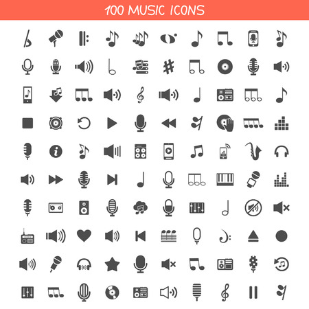 Set of icons music. A vector illustrationのイラスト素材