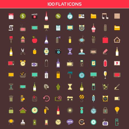 Set of flat icons. Vector illustrationのイラスト素材